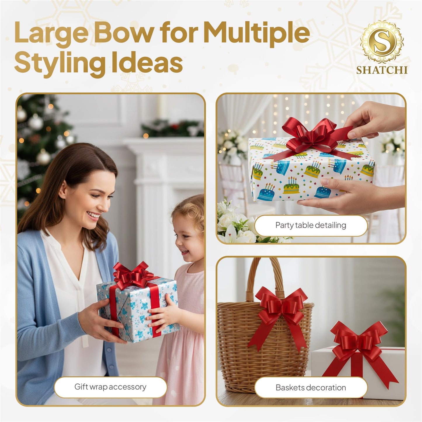 10 Pieces of 30mm Red Pull Bows