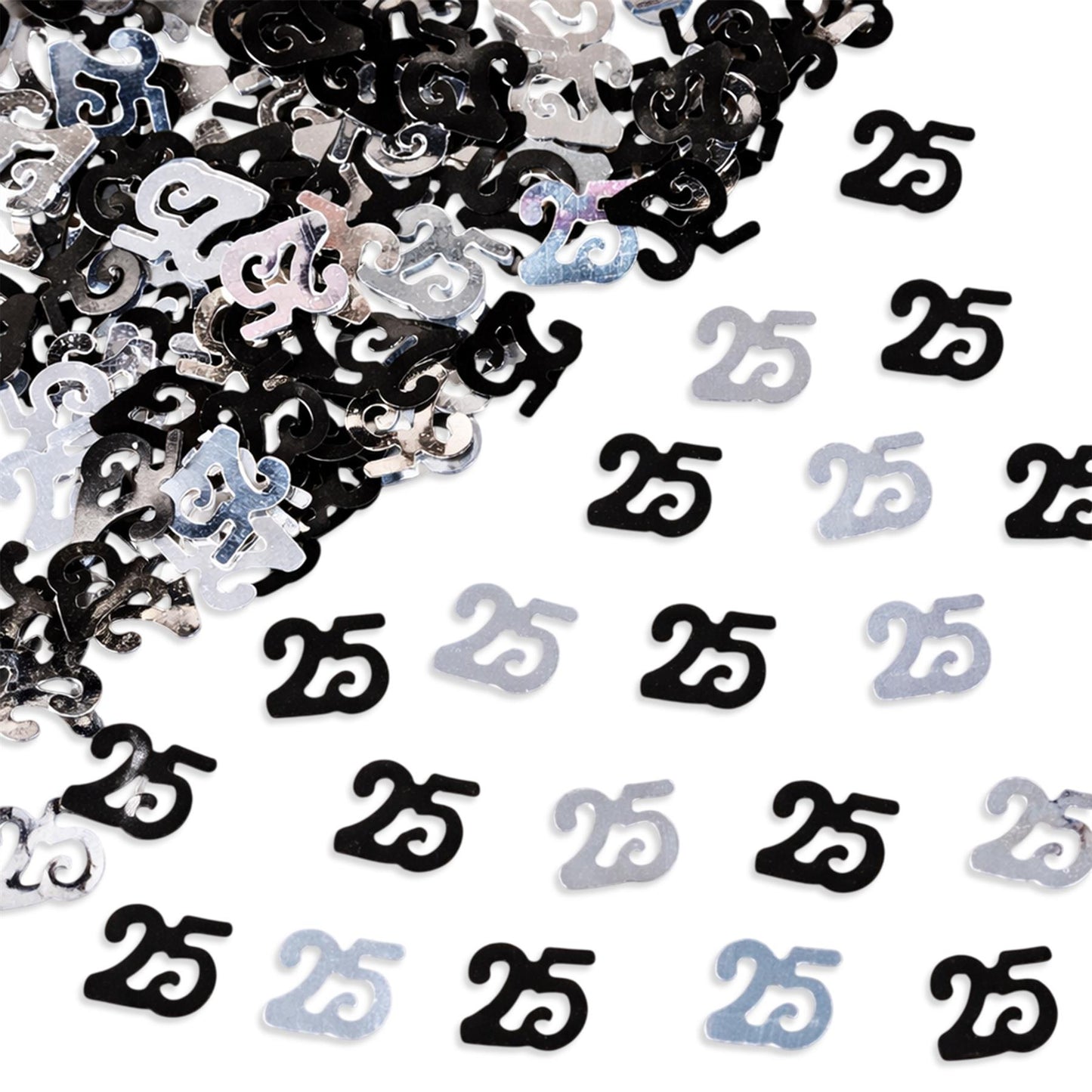 2 Packs 25th Confetti Black & Silver 14g