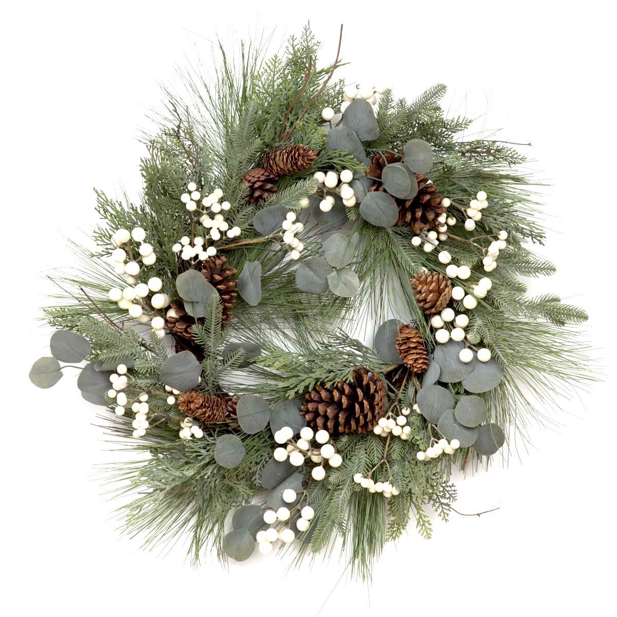 Snowberry & Cone Wreath - 55cm