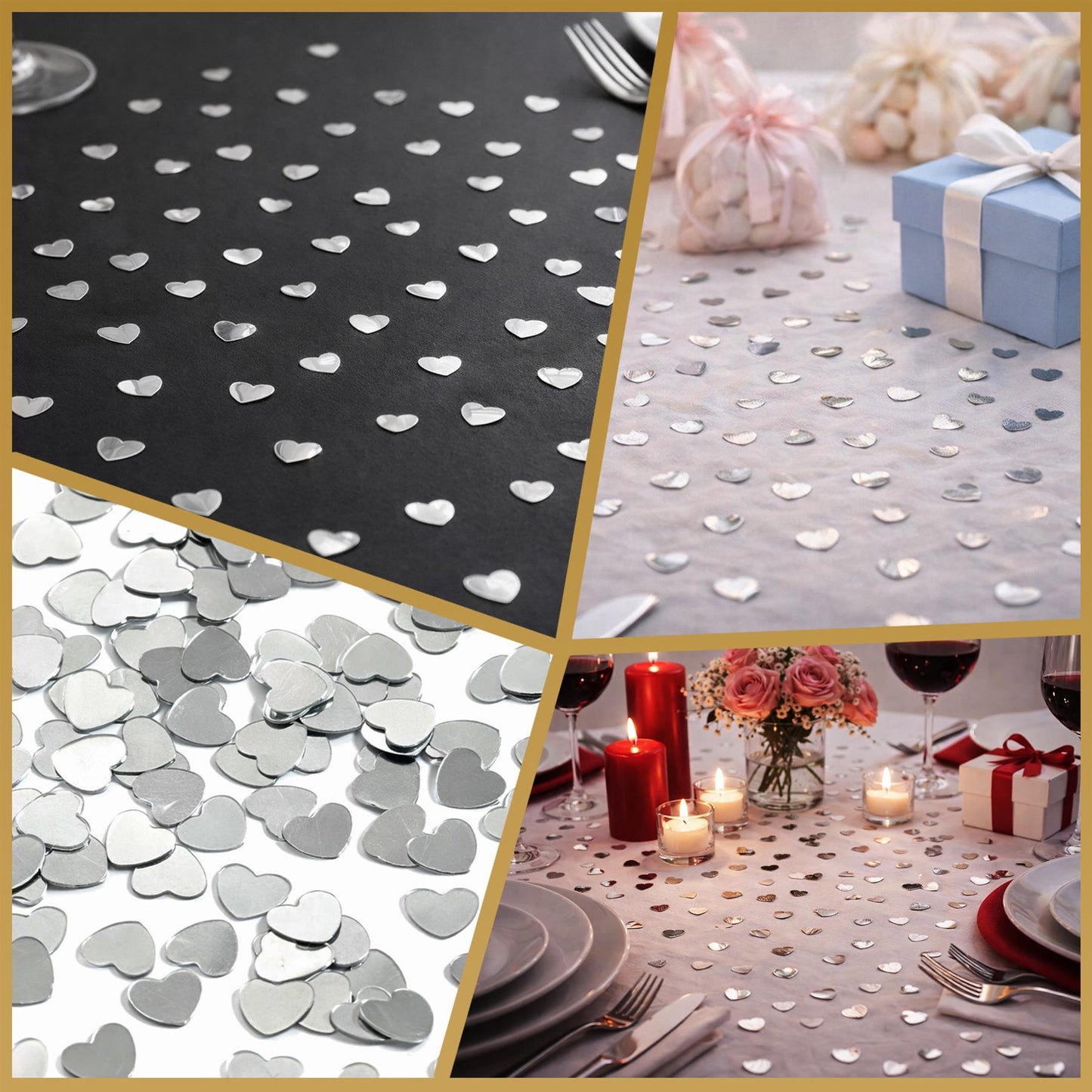 14g Silver Heart Shape Confetti