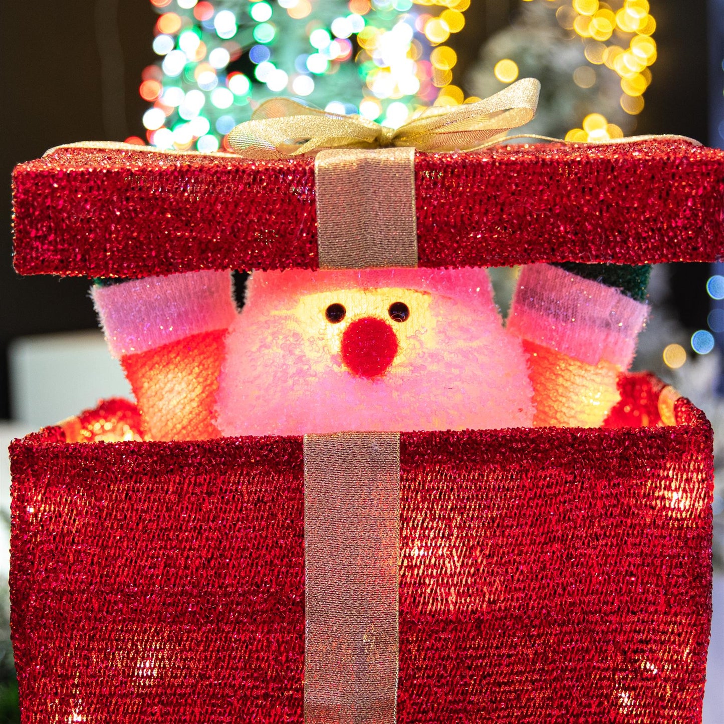 32cm Lighted LED Santa Gift Box