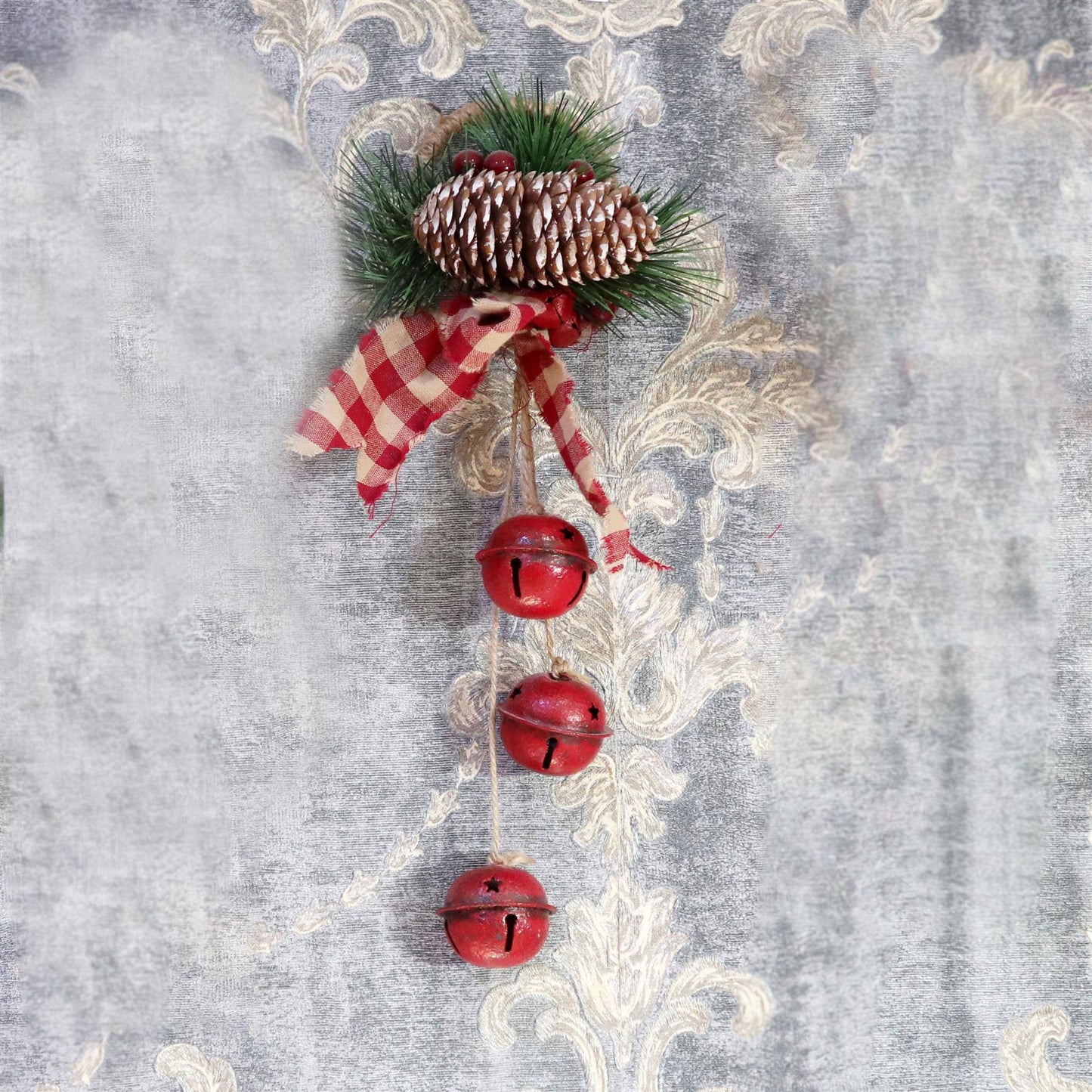 Hanging Decorations With Red Bells 27cm