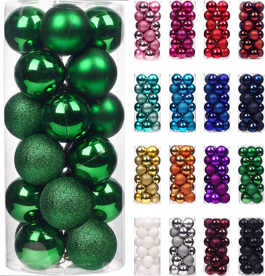 24 Dark Green Baubles (3cm)