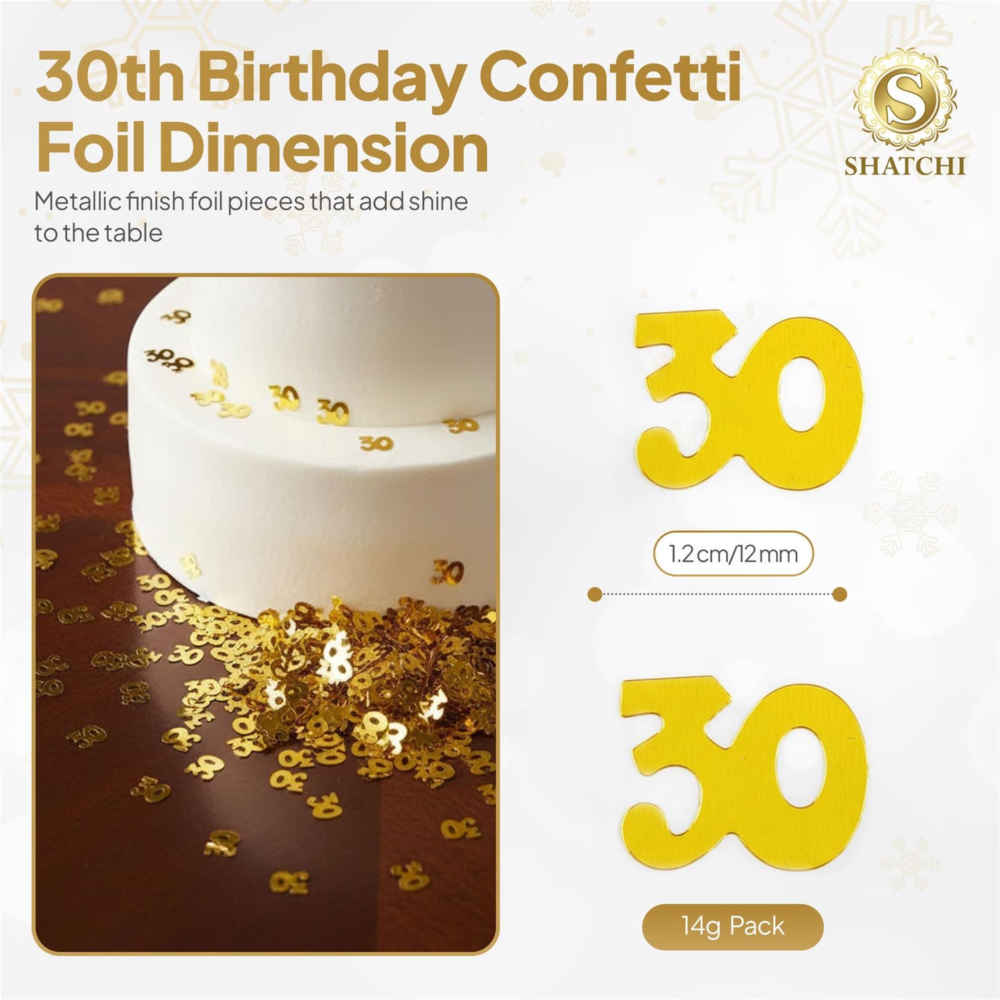 14g 30th Gold Confetti