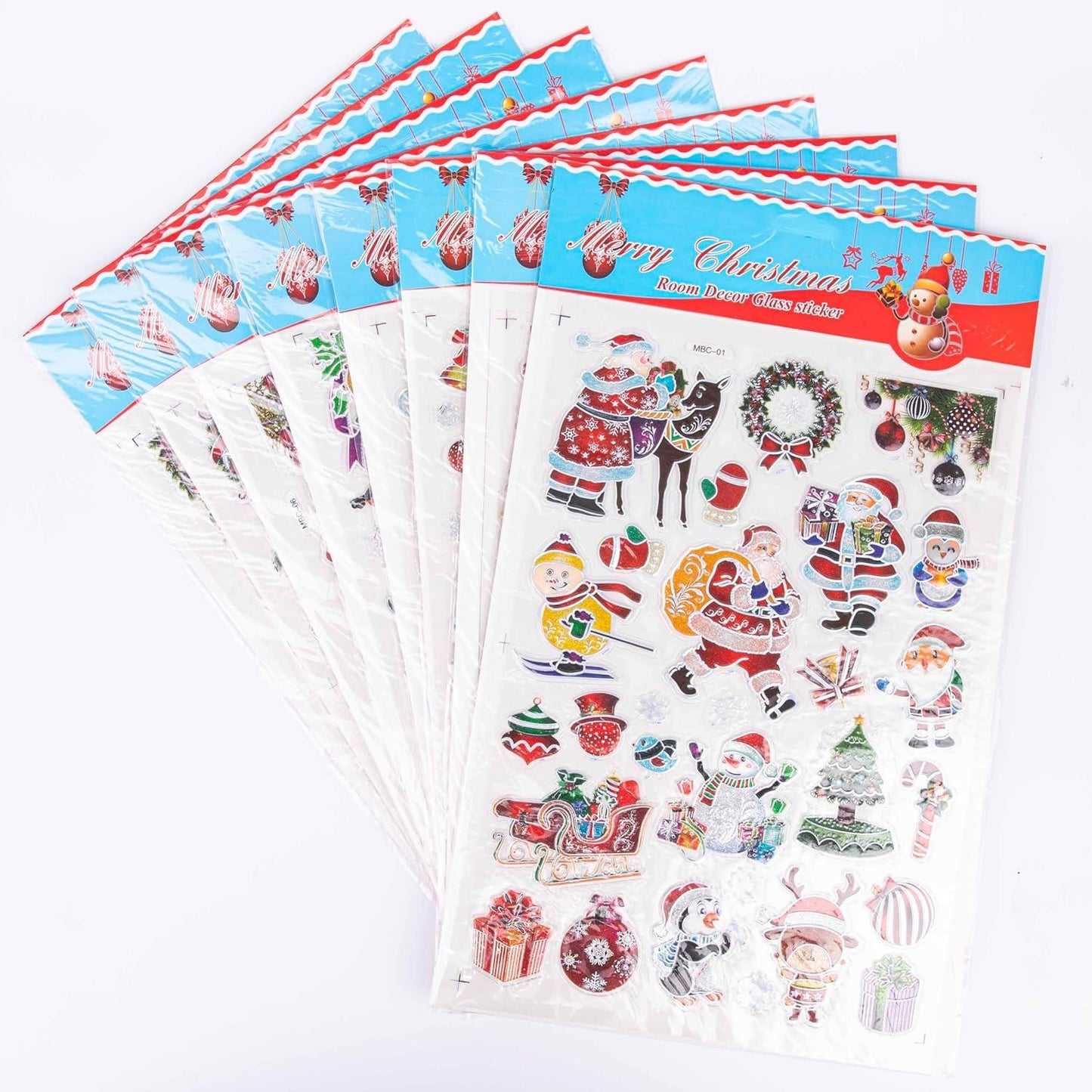 8 Sheets of 3D Window Stickers (216 Stickers)