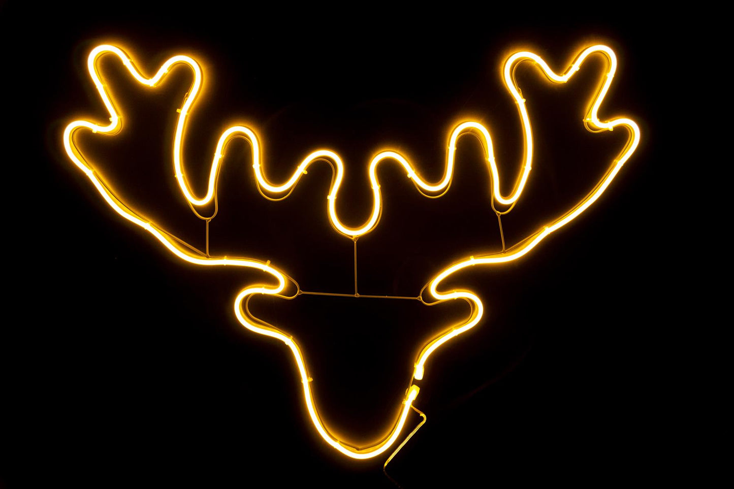 Stag Head Rope Light Silhouette (Warm White) 46 x 65cm