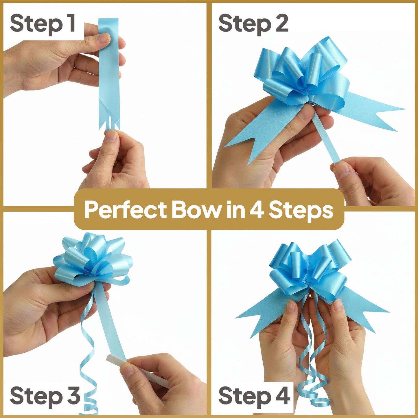 Shatchi 40pcs Pale Blue 50mm/5cm Pull Bows Gift Wrap & Hampers