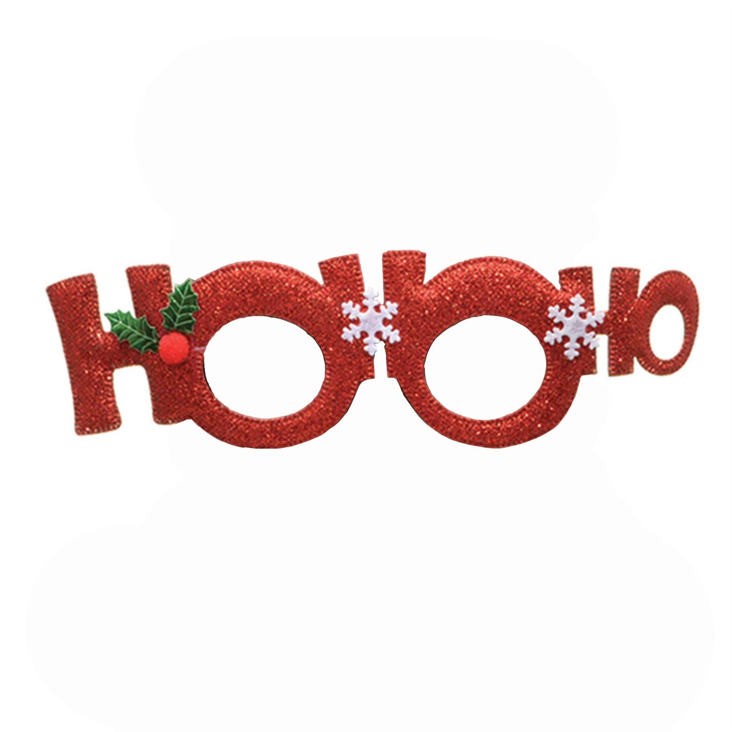 Red Ho Ho Ho Christmas Glasses - Fancy Xmas Party Specs