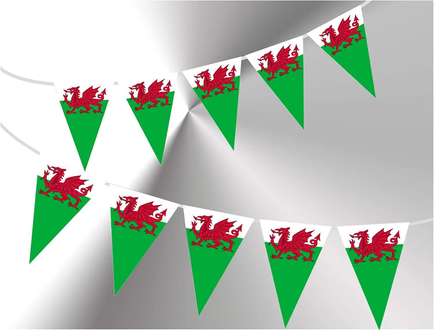 Welsh Triangle 20X30CM Bunting 10M 25Flags