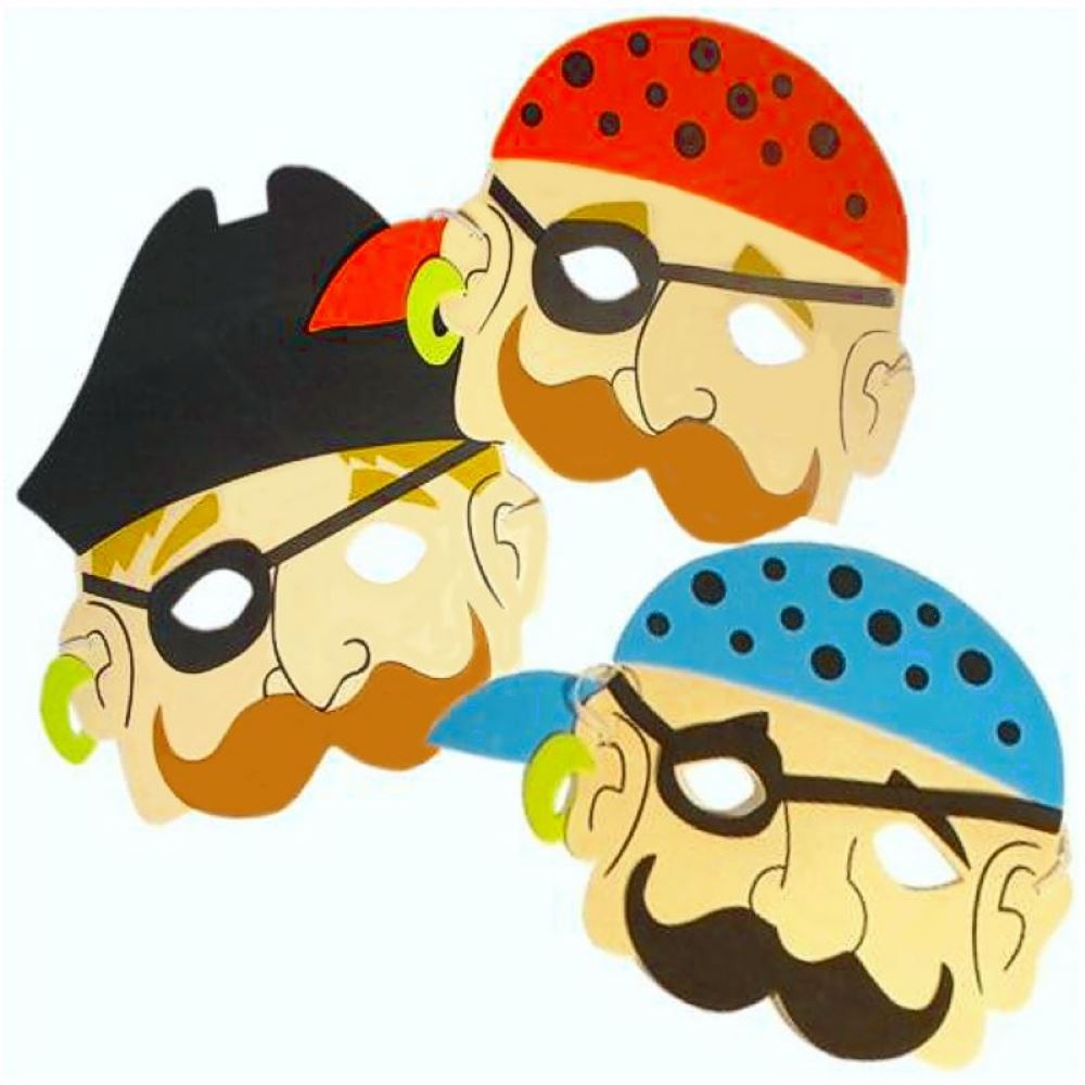 6 Pirate Foam Face Masks