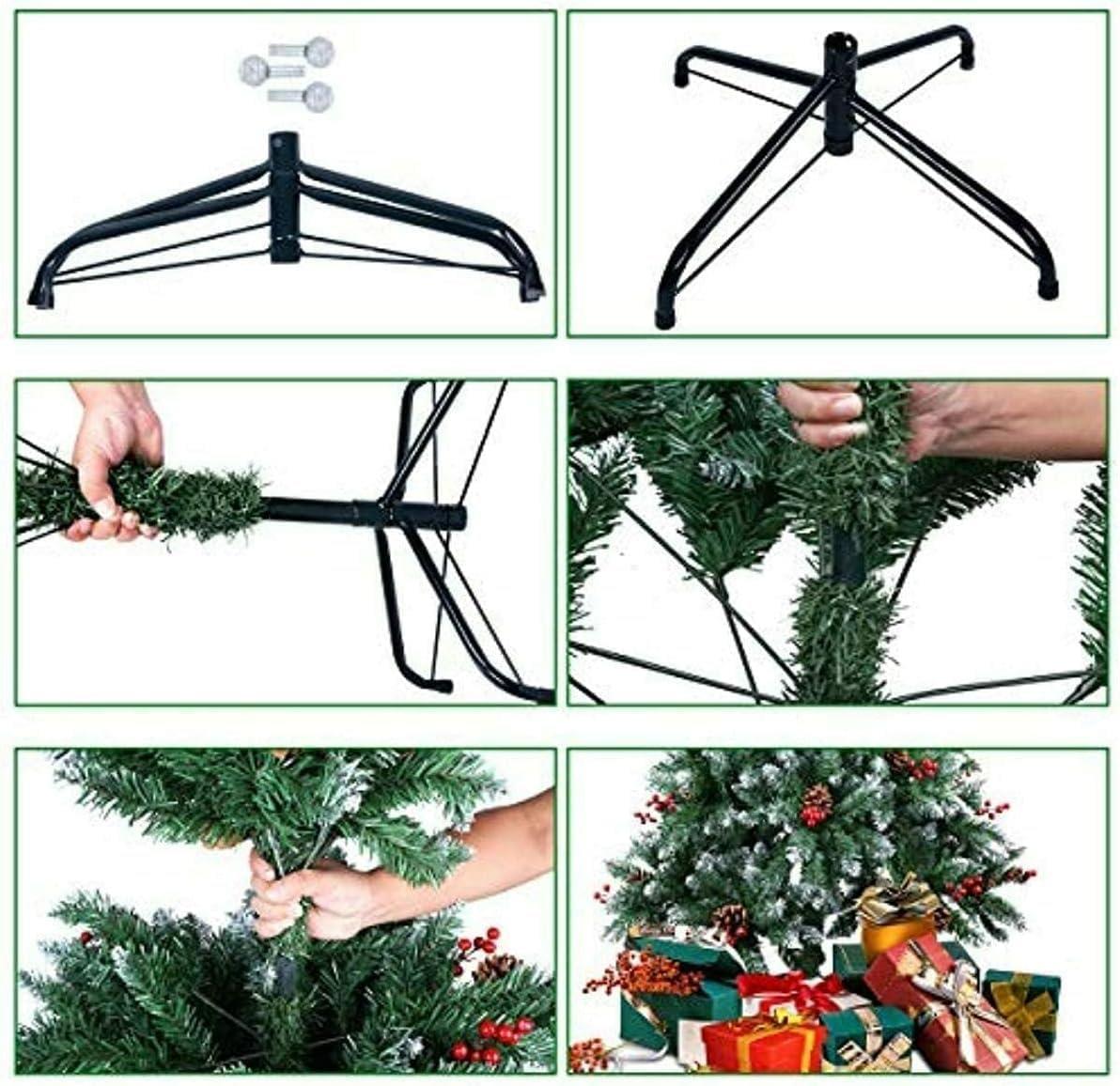 4ft Balmoral Fir Christmas Tree with 320 Tips, Flocked Tips, Berries, and Pine Cones
