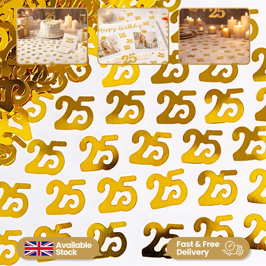Pack of 2 Gold 25th Confetti - 14G Packs