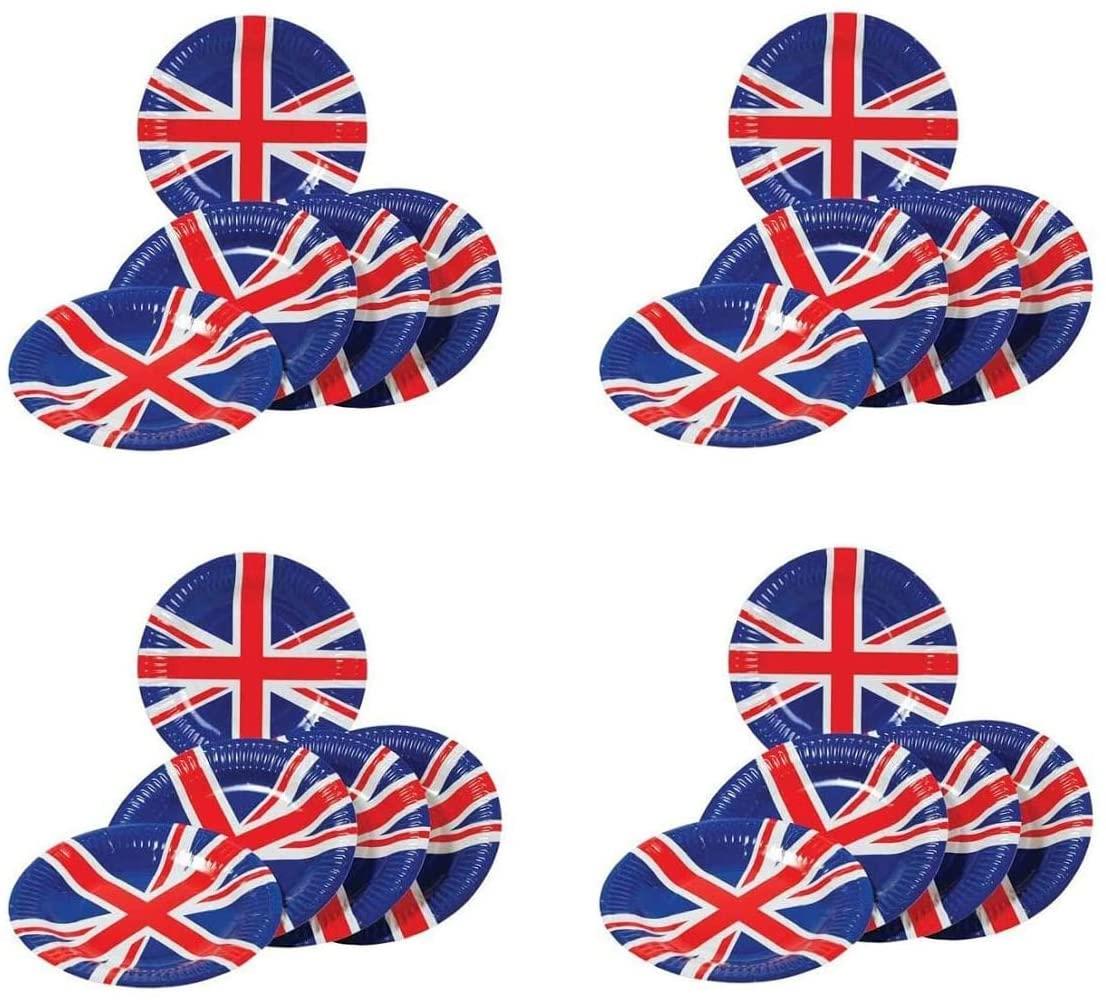 46Pcs Union Jack Party Tableware - Plates, Napkins, Cups