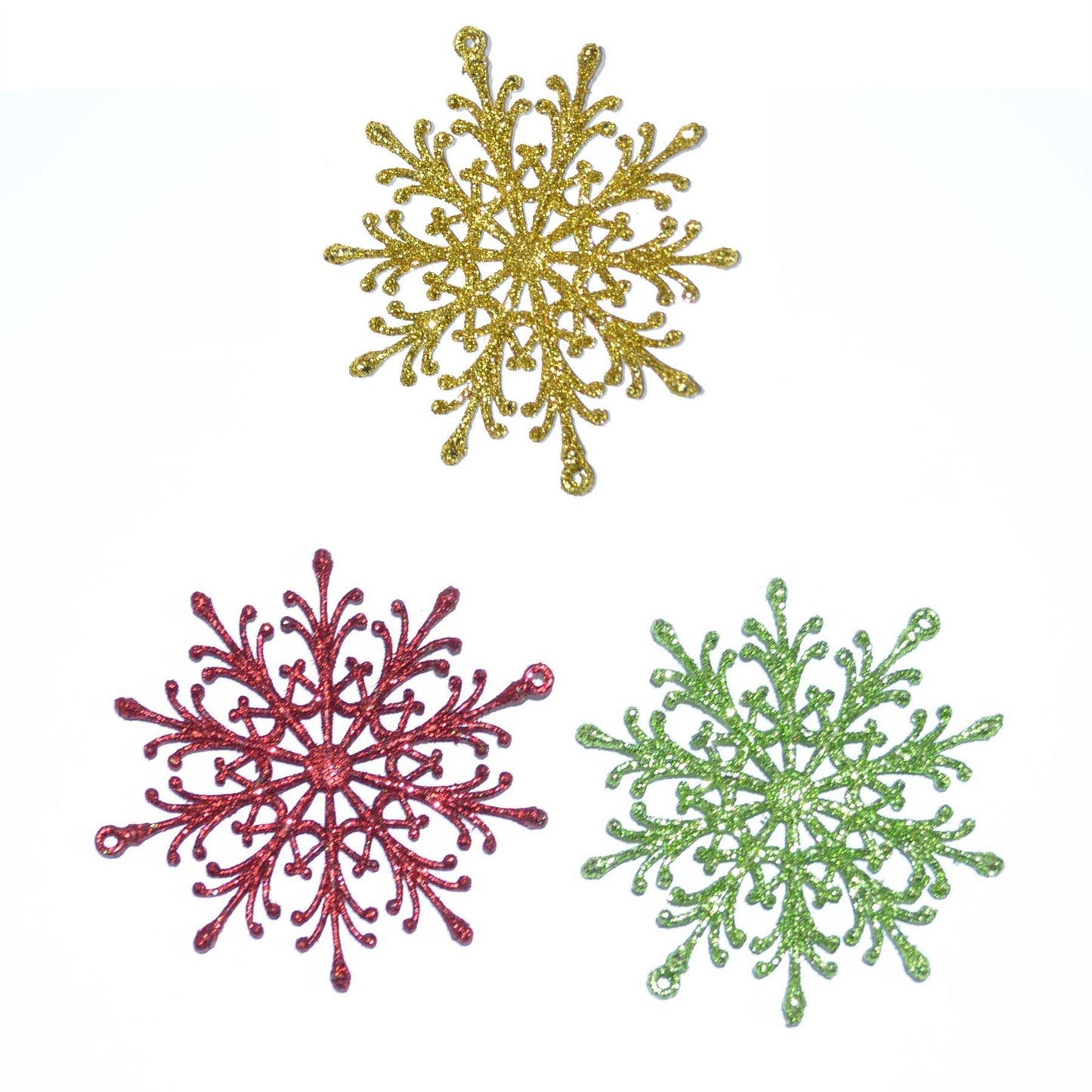 3pcs Glitter Snowflake Decorations