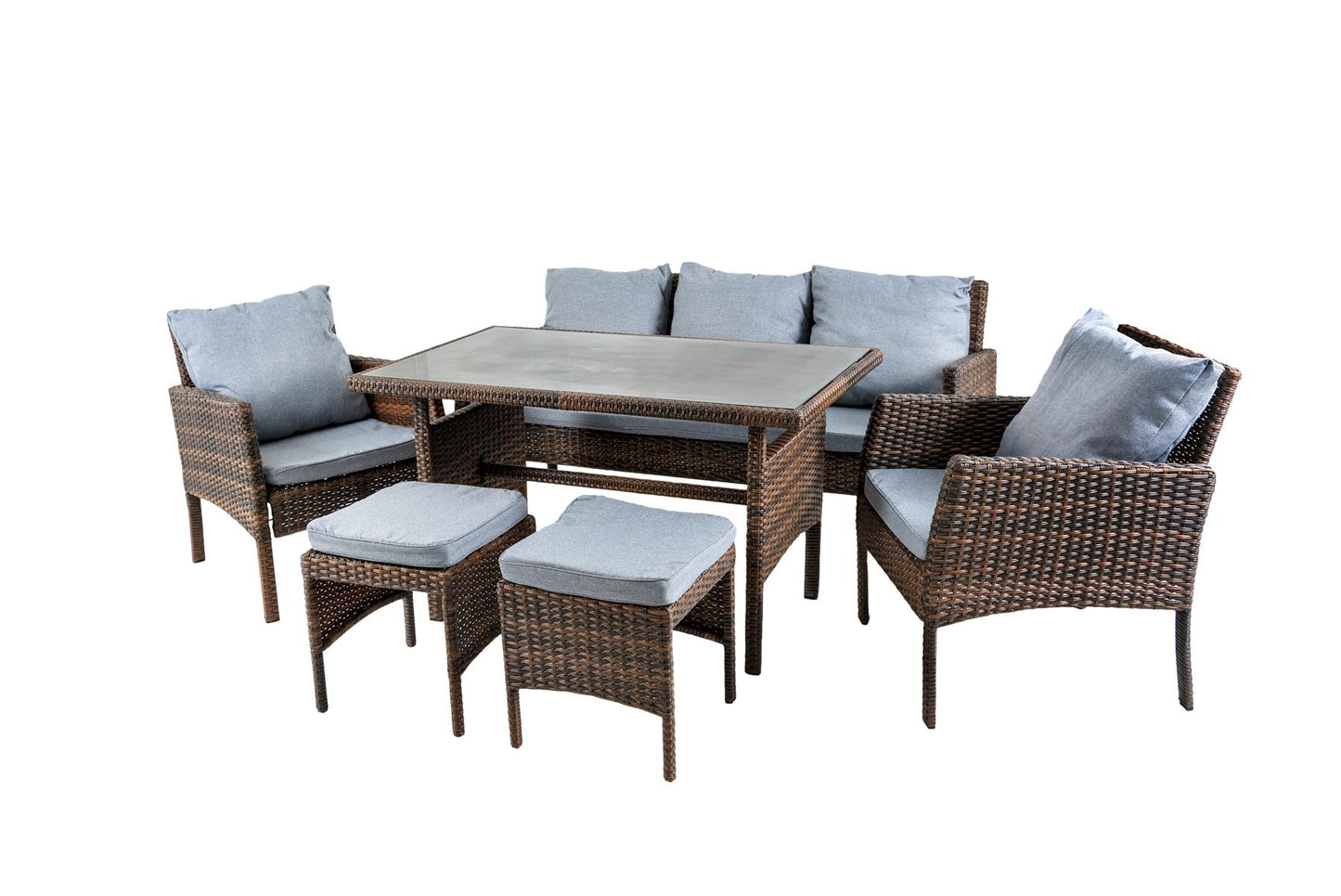 Dark Brown Rattan Sofa Set