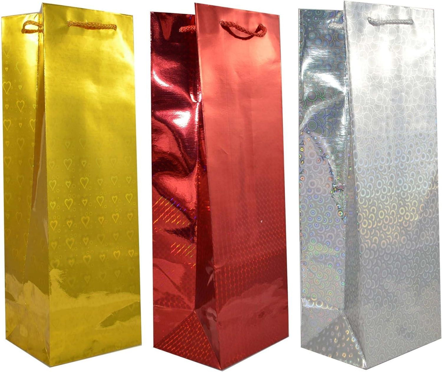 50 Assorted Holographic Wine Gift Bags