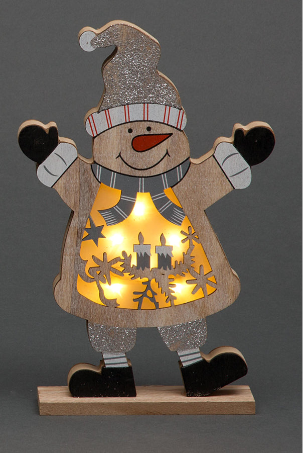 Wooden Hanging Snowman Decoration