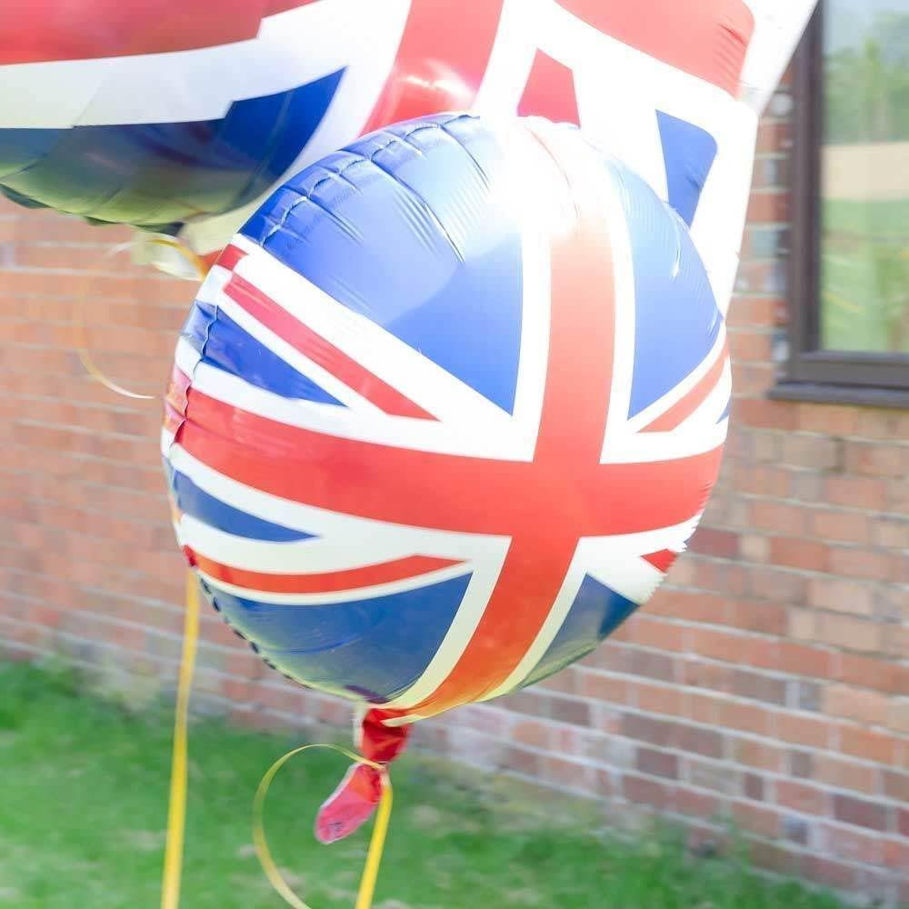 40 Union Jack Foil Balloons 18-inch Flag Printed Helium Fillable