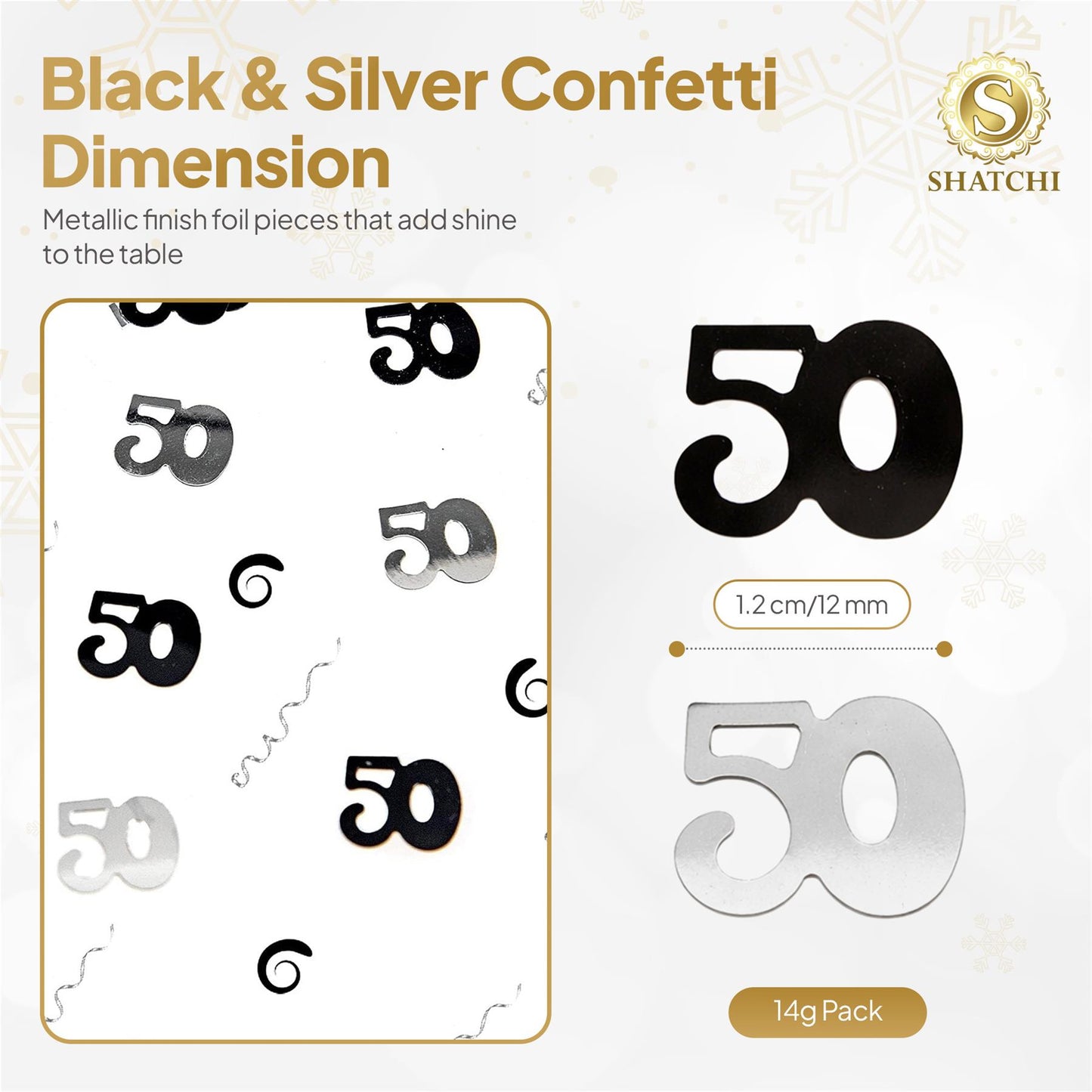 14g 50th Black Confetti