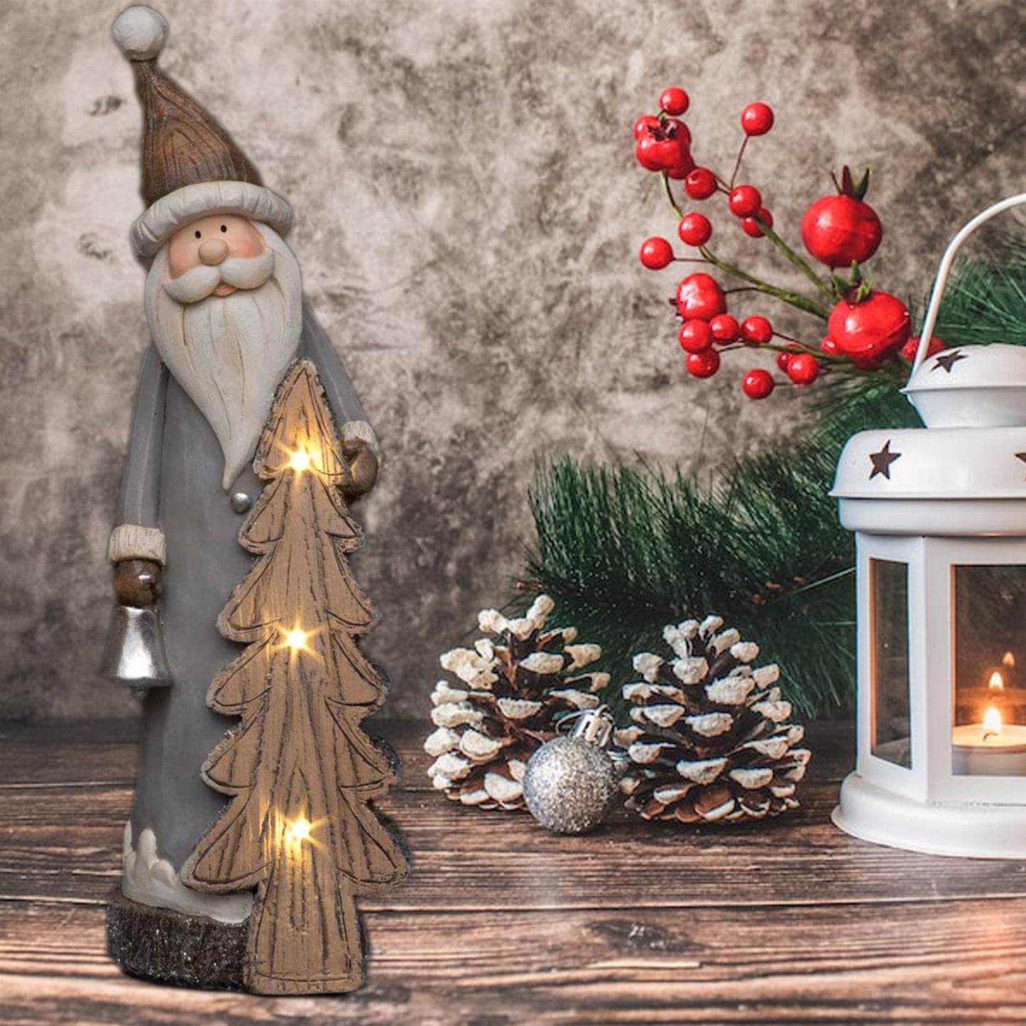 50cm Santa with LED Tree Figurine