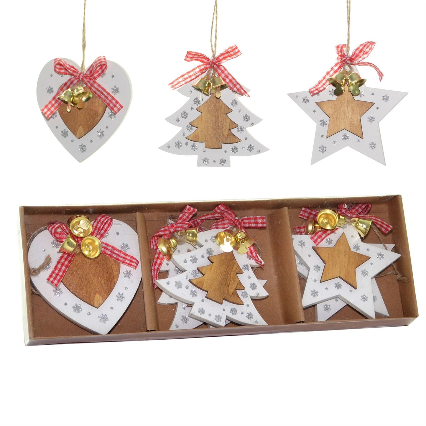 6 Christmas Tree Hanging Decorations