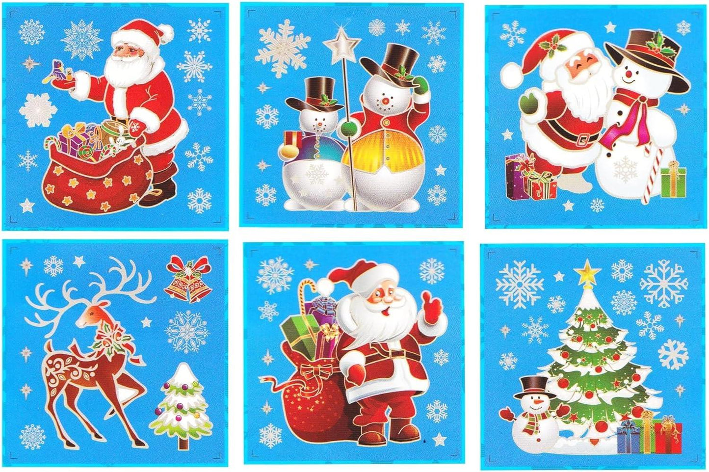 3D Window Stickers - 6 Assorted Sheets (70 Stickers), Each Sheet Size 28x33cm