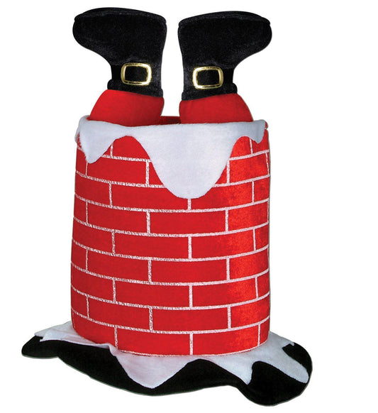 Novelty Funny Christmas Hat Stuck In Chimney