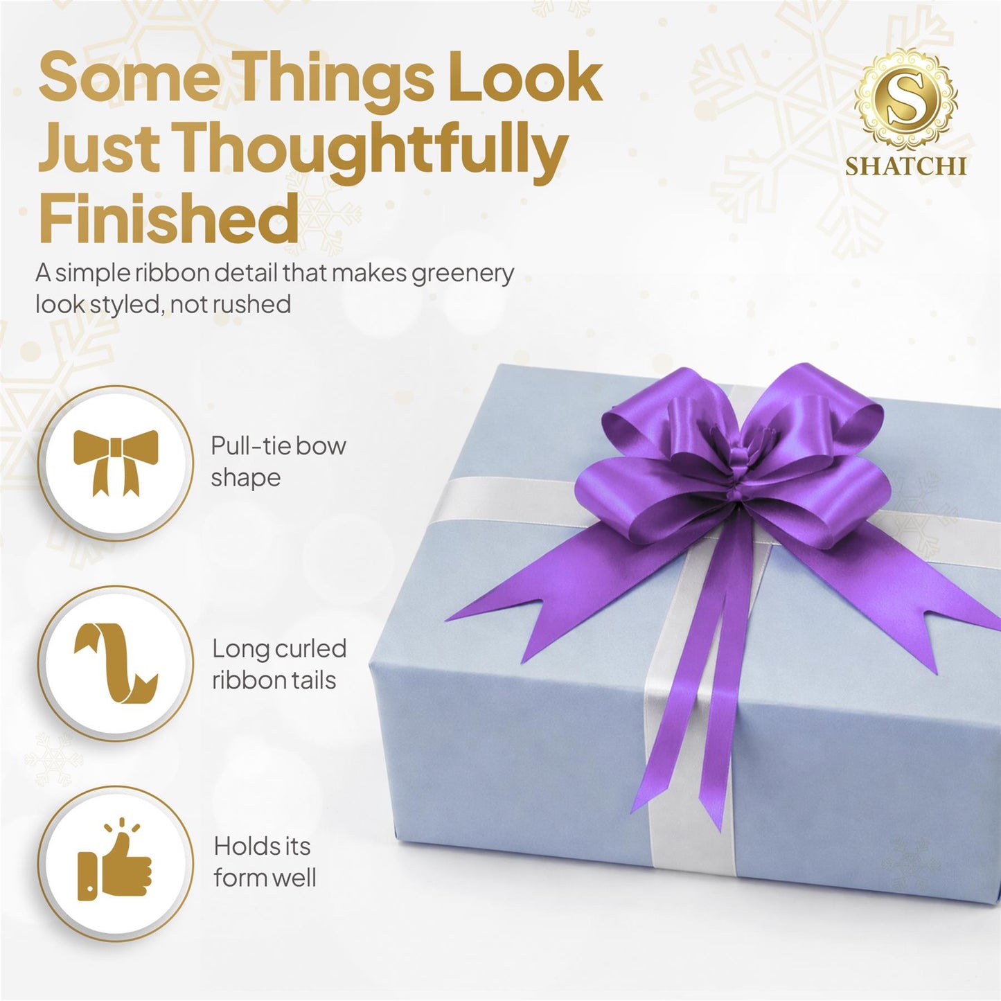 Shatchi 30pcs Purple 50mm/5cm Pull Bows Gift Wrap & Hampers