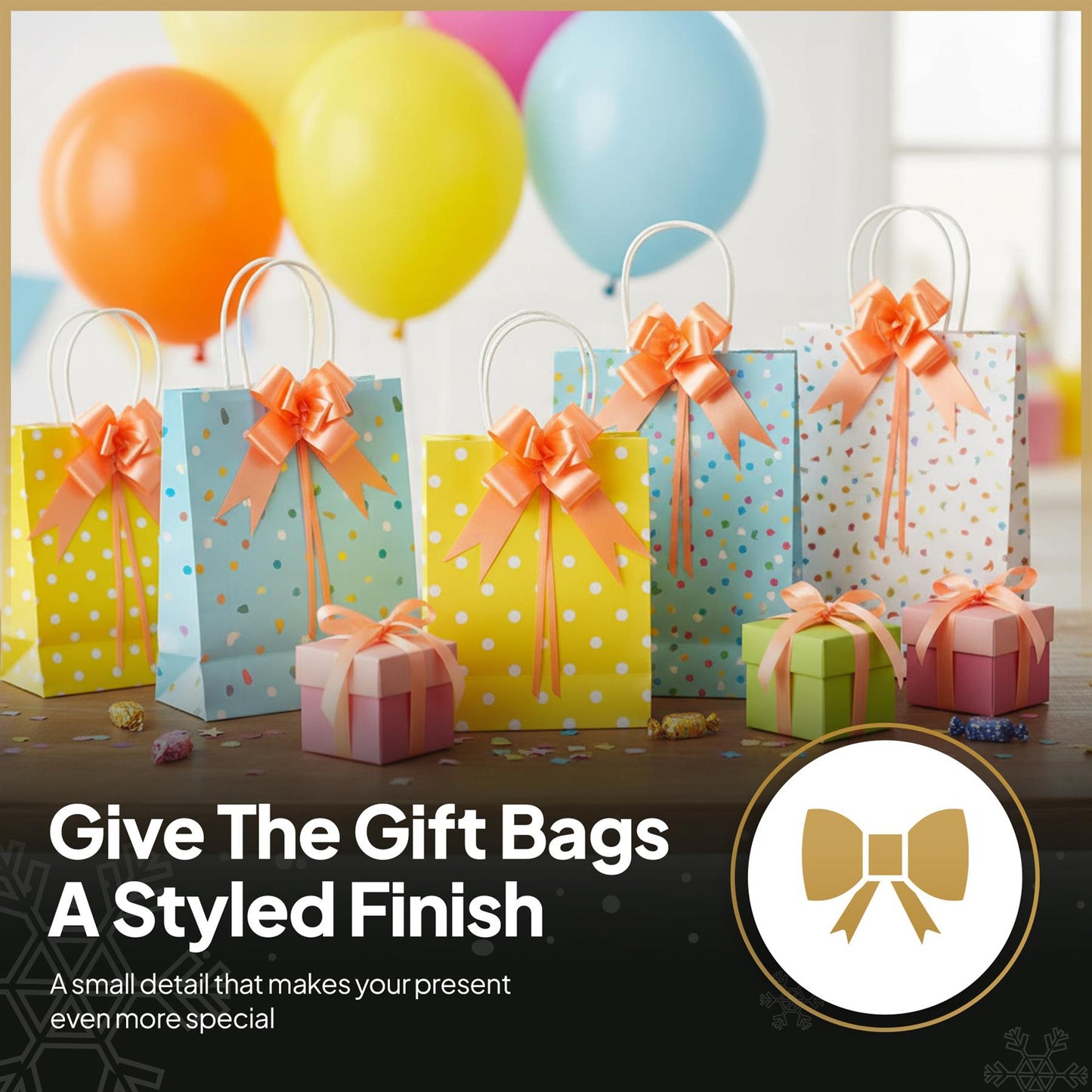 10 Orange Pull Bows - 30mm