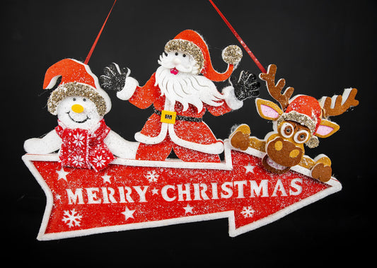 LED Hanging Santa and Snowman Foam