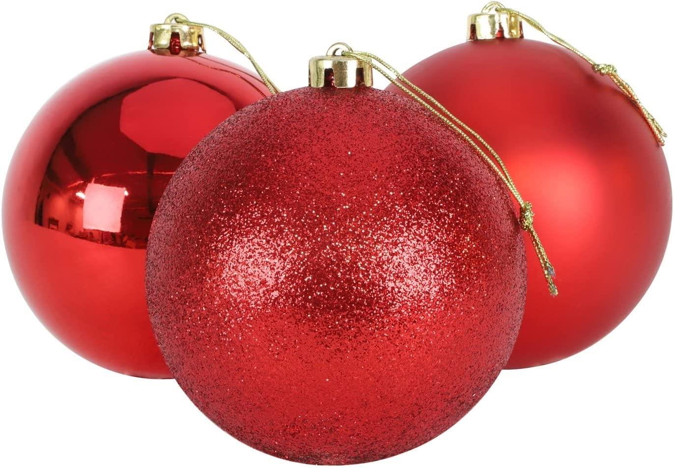 3pcs Red Baubles (15cm, PVC)