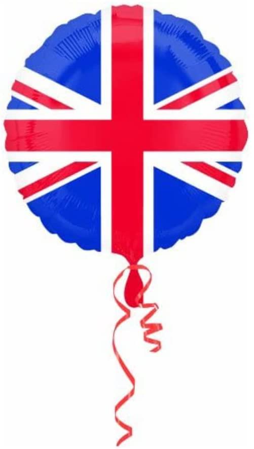 40 Union Jack Foil Balloons 18-inch Flag Printed Helium Fillable