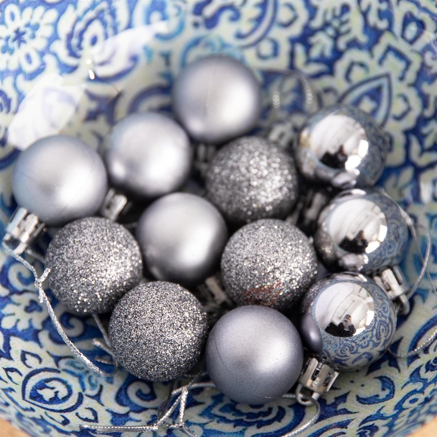 Mid Grey Baubles 3CM 24PCS Set