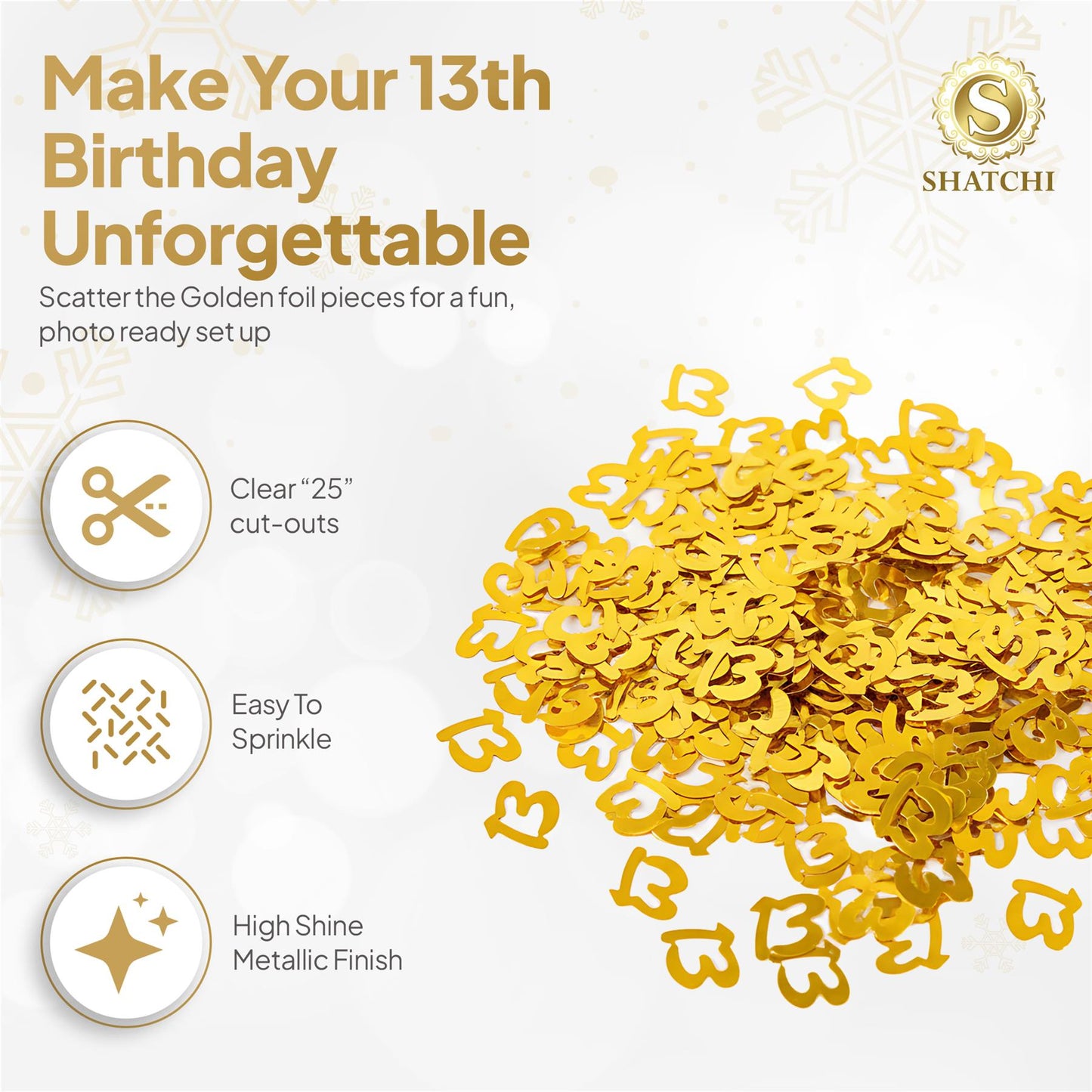 4 x 14g Gold 13th Birthday Confetti