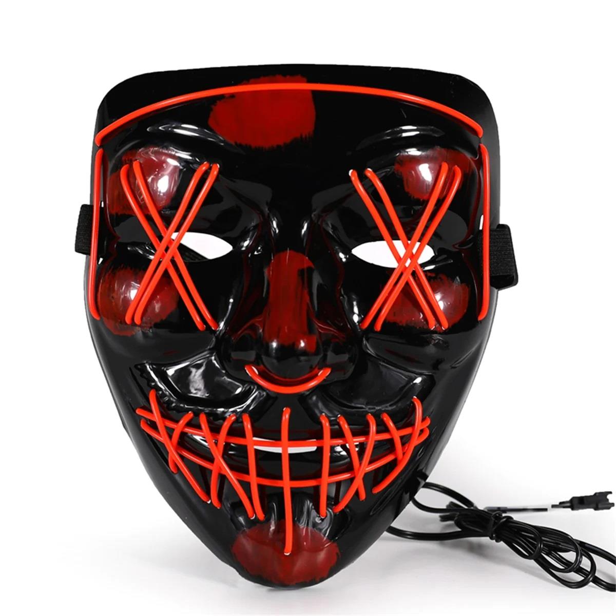 Halloween LED Stitched Purge Mask - RED