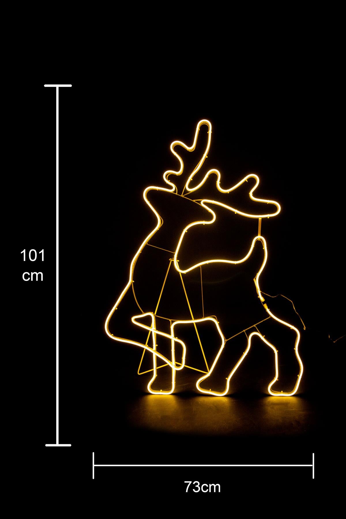 Walking Reindeer Rope Light Silhouette - Warm White, 100 x 65cm