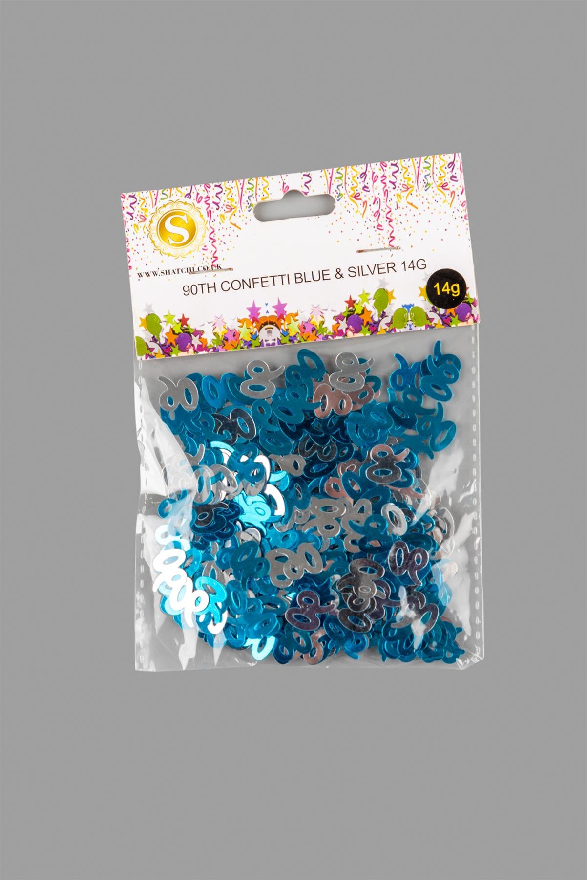 90th Confetti Blue & Silver - 14g, 4 Pack