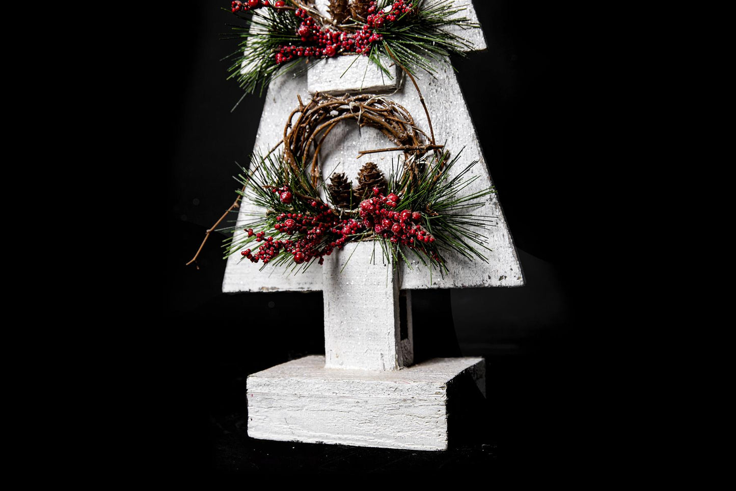 Grey Wooden Tree with White Bulbs