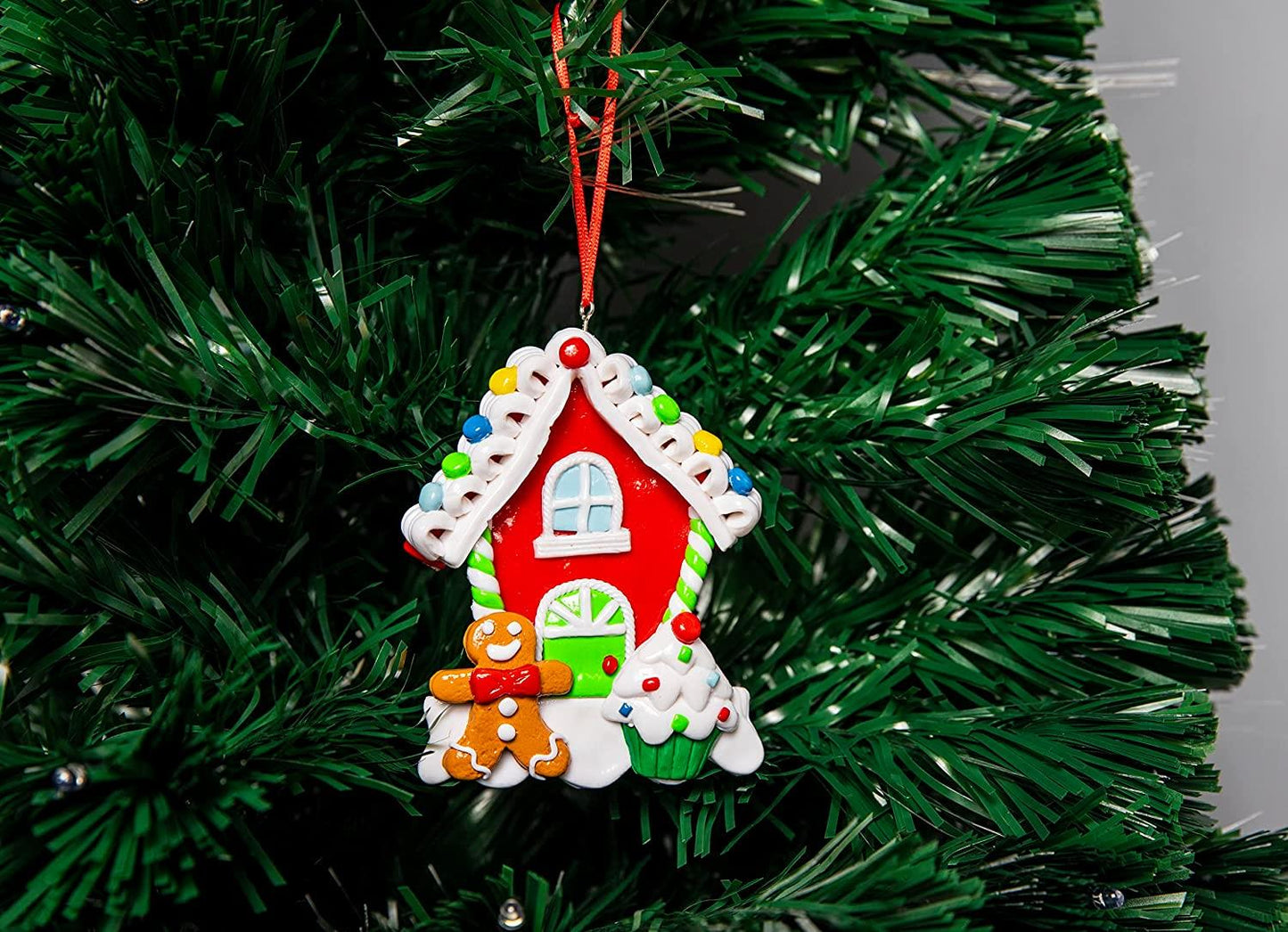 Christmas Hanging Decoration 12Pcs Ceramic Houses