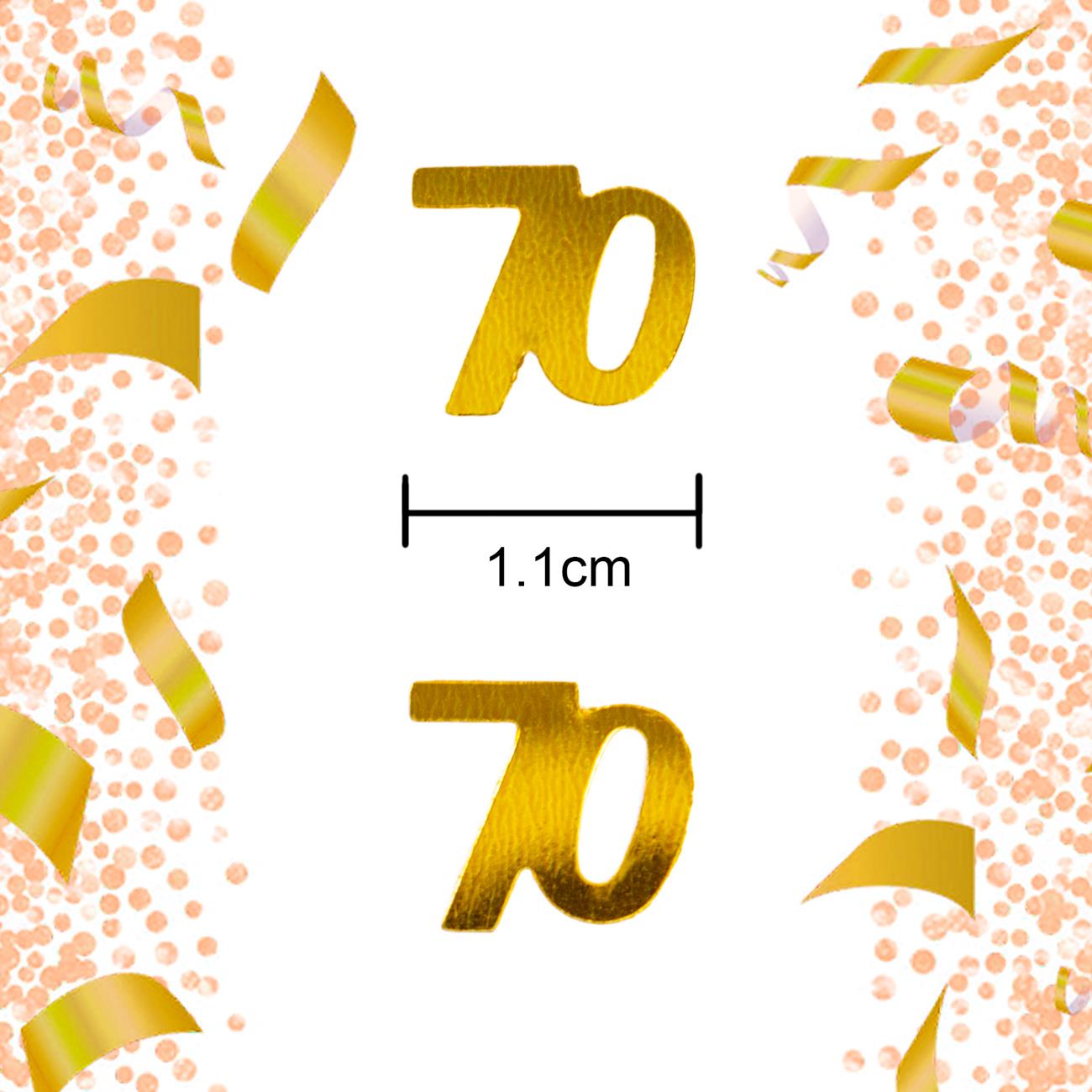 70th Birthday Confetti Gold 14G 2PK