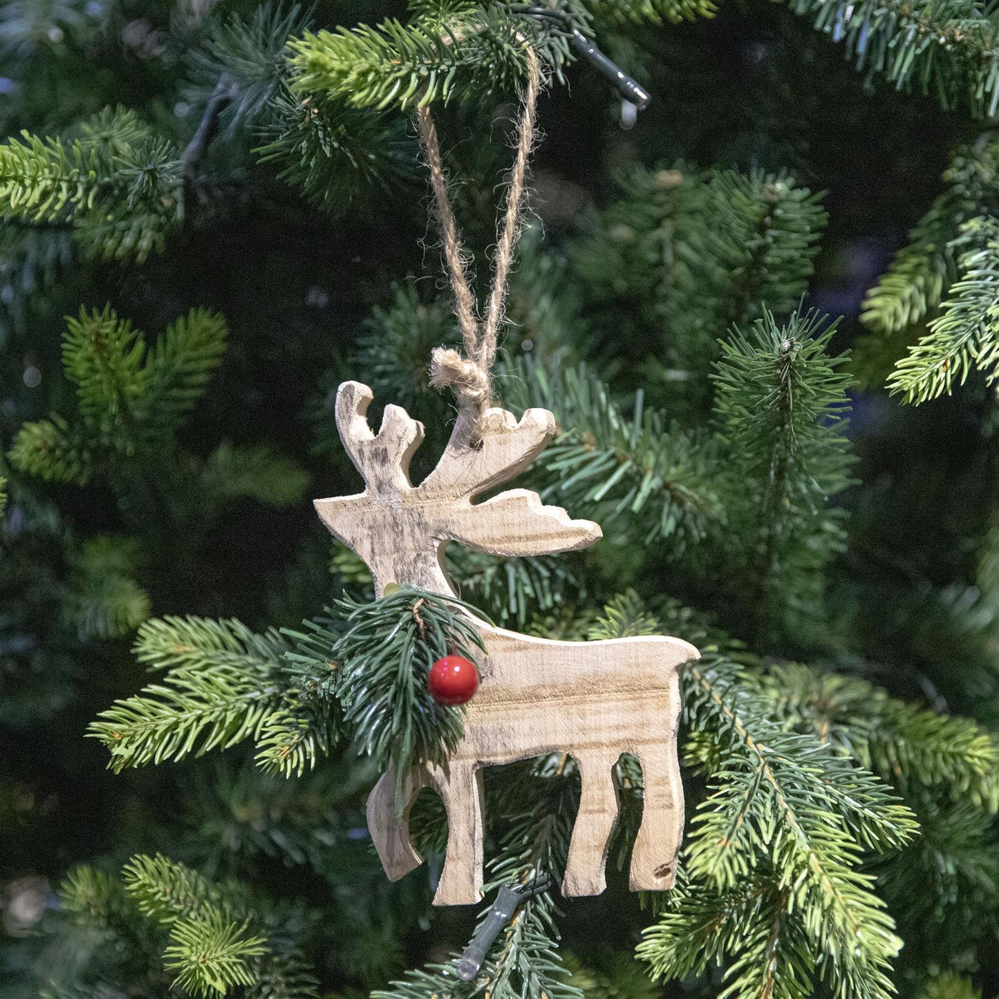 Wooden Reindeer Ornament (12x8x1.5cm)