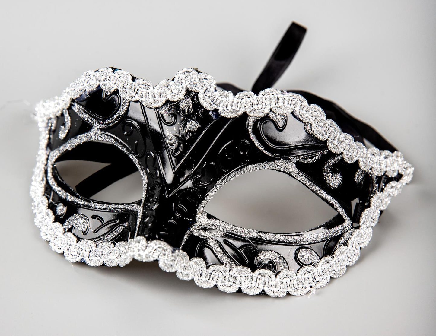 Cerise Silver & Black Venetian Masquerade Party Eye Mask