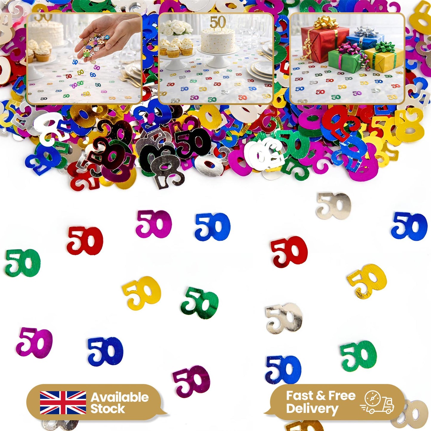 4 x 14g 50th Birthday Confetti