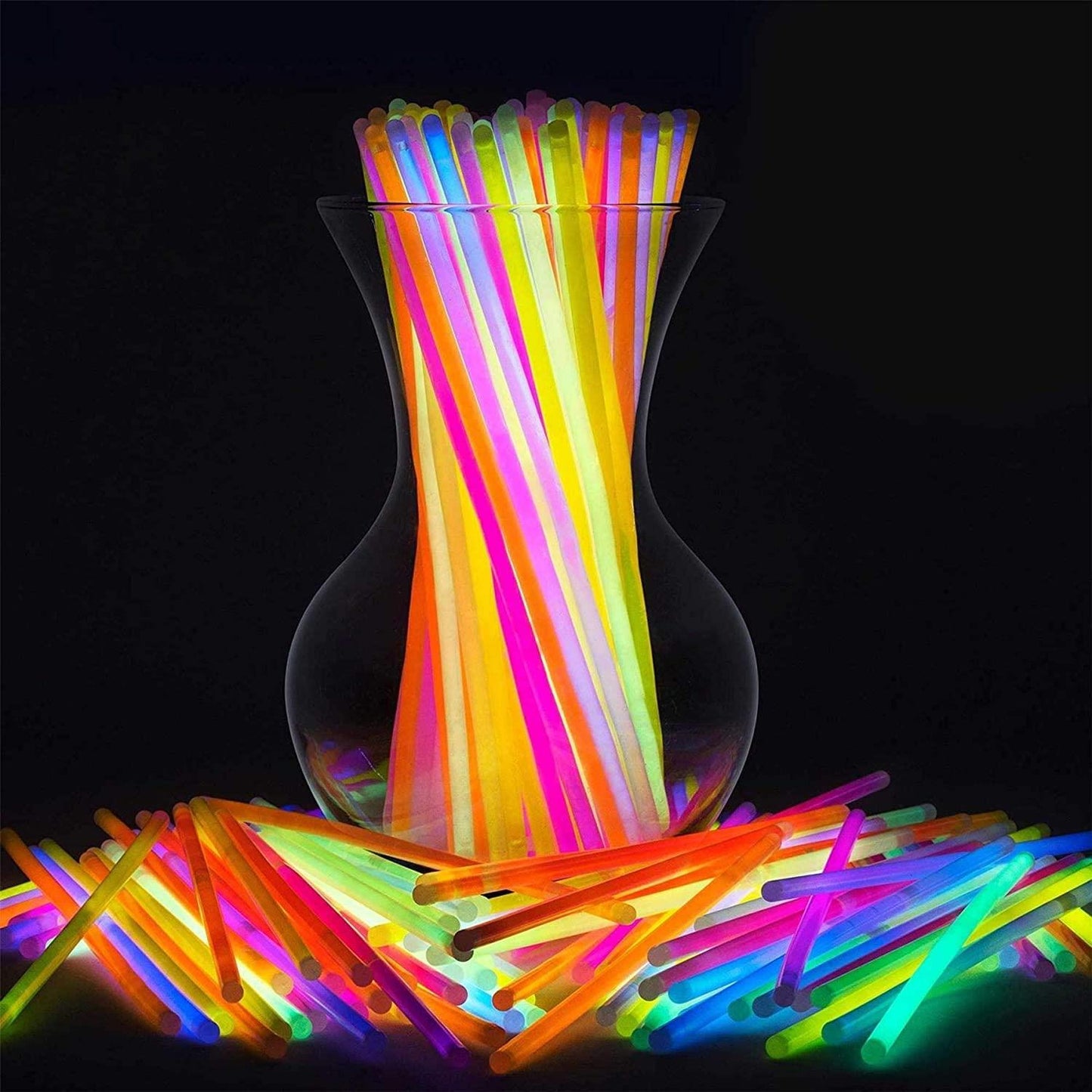 200 Glowsticks in Mixed Colors & 200 Bracelet Connectors