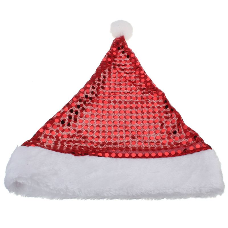 2pcs Deluxe Santa Father Christmas Hat with Sequin