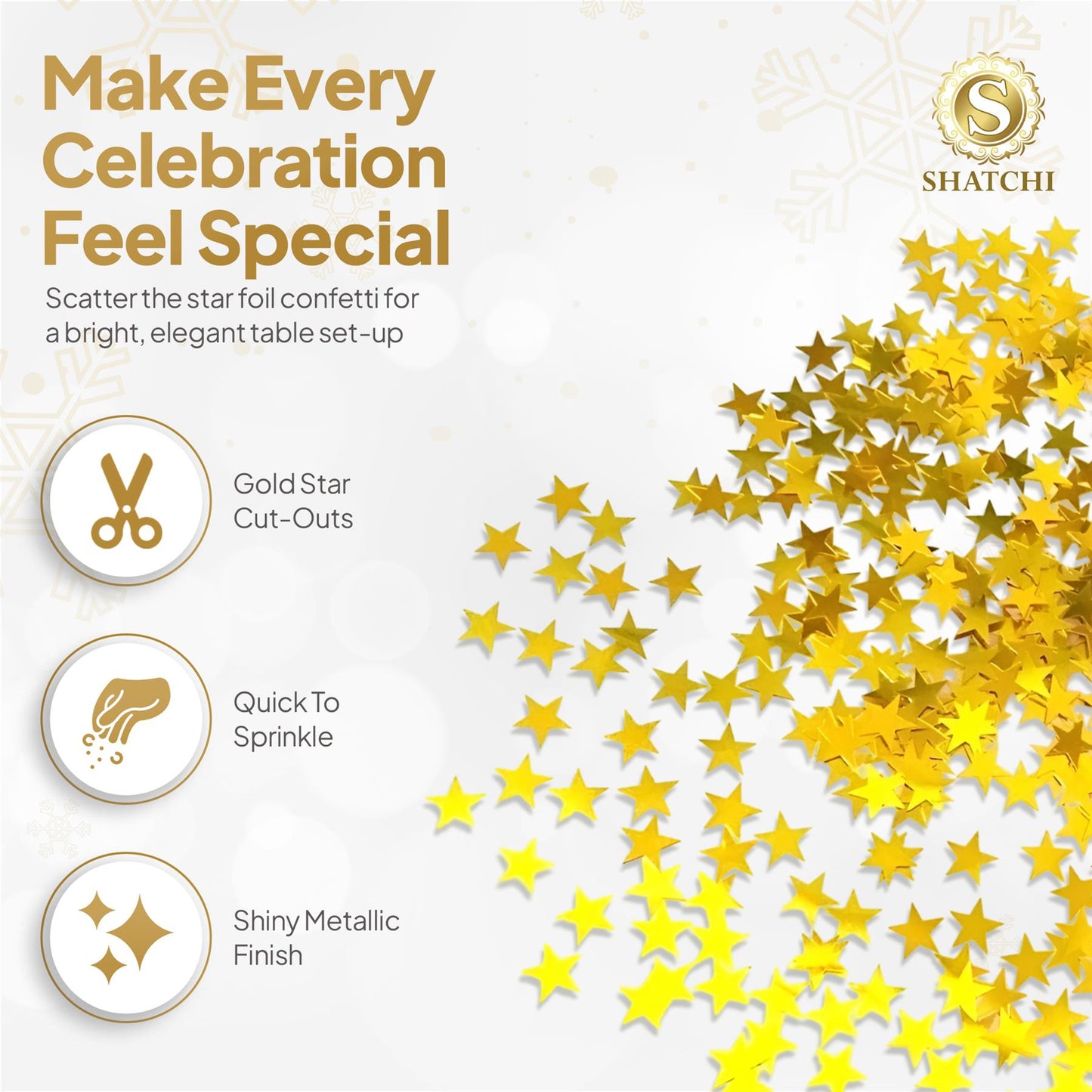 5 Packs of Gold Star Confetti (14g)