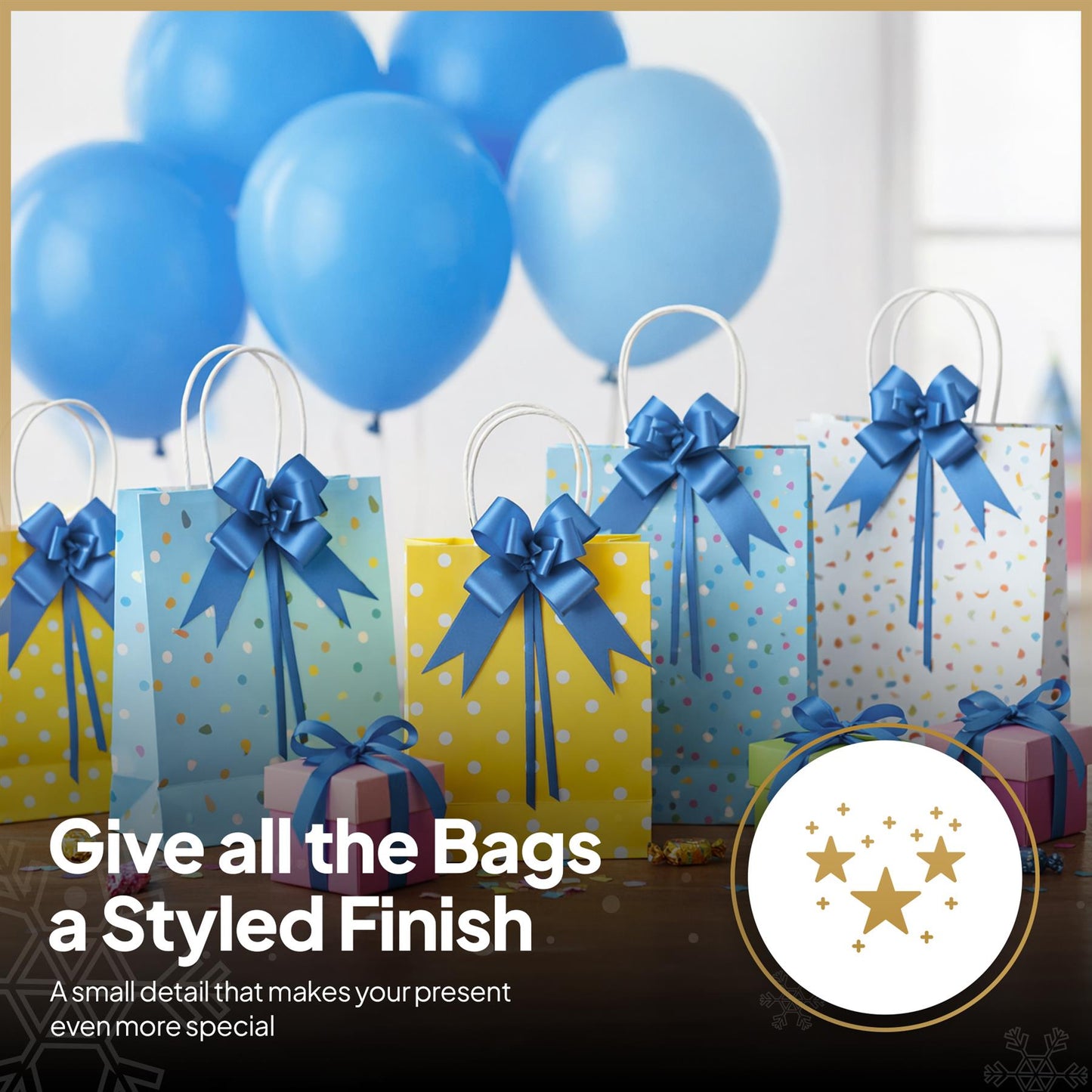 Shatchi 60pcs Navy Blue 50mm/5cm Pull Bows Gift Wrap & Hampers