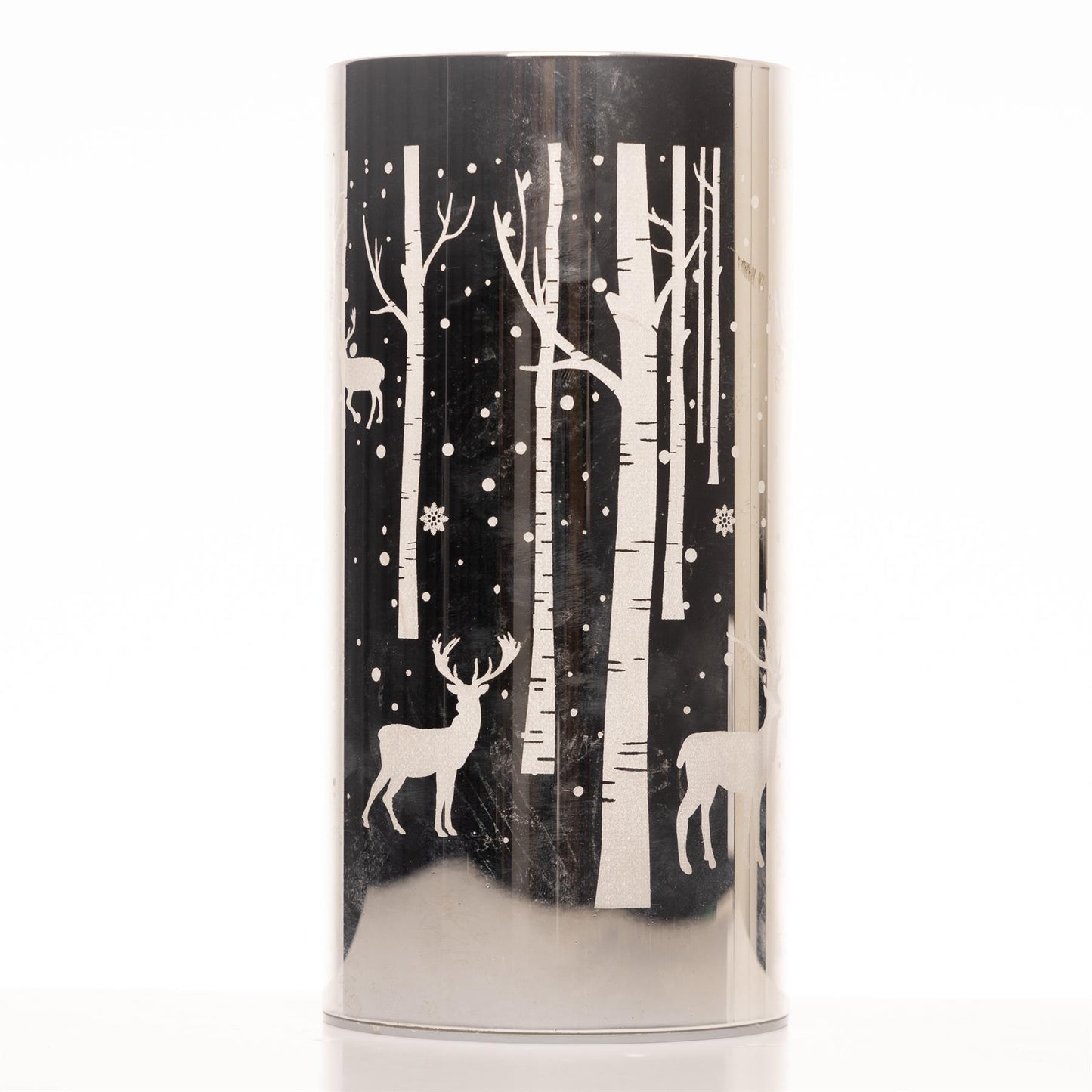 18cm Christmas Vase (Silver Deer Scene)