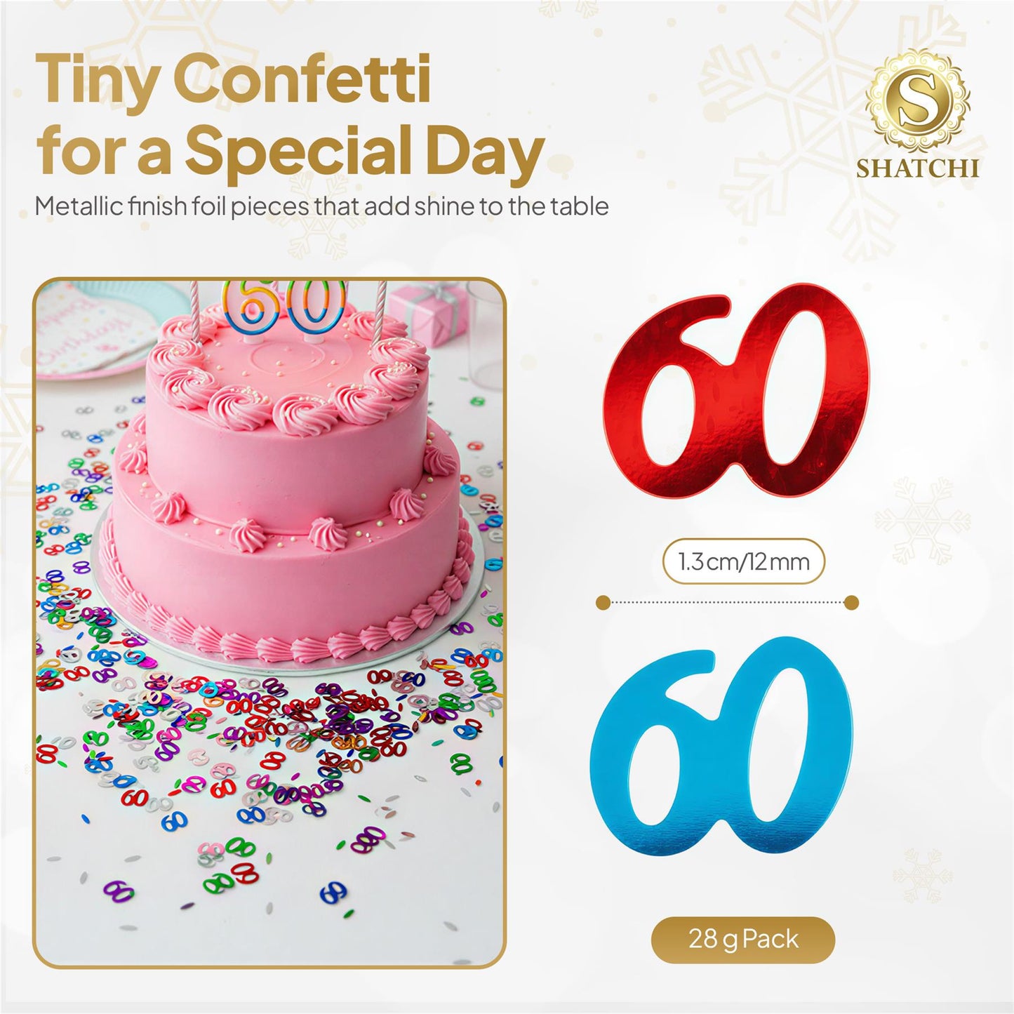 2 x 14g 60th Mix Happy Birthday Confetti