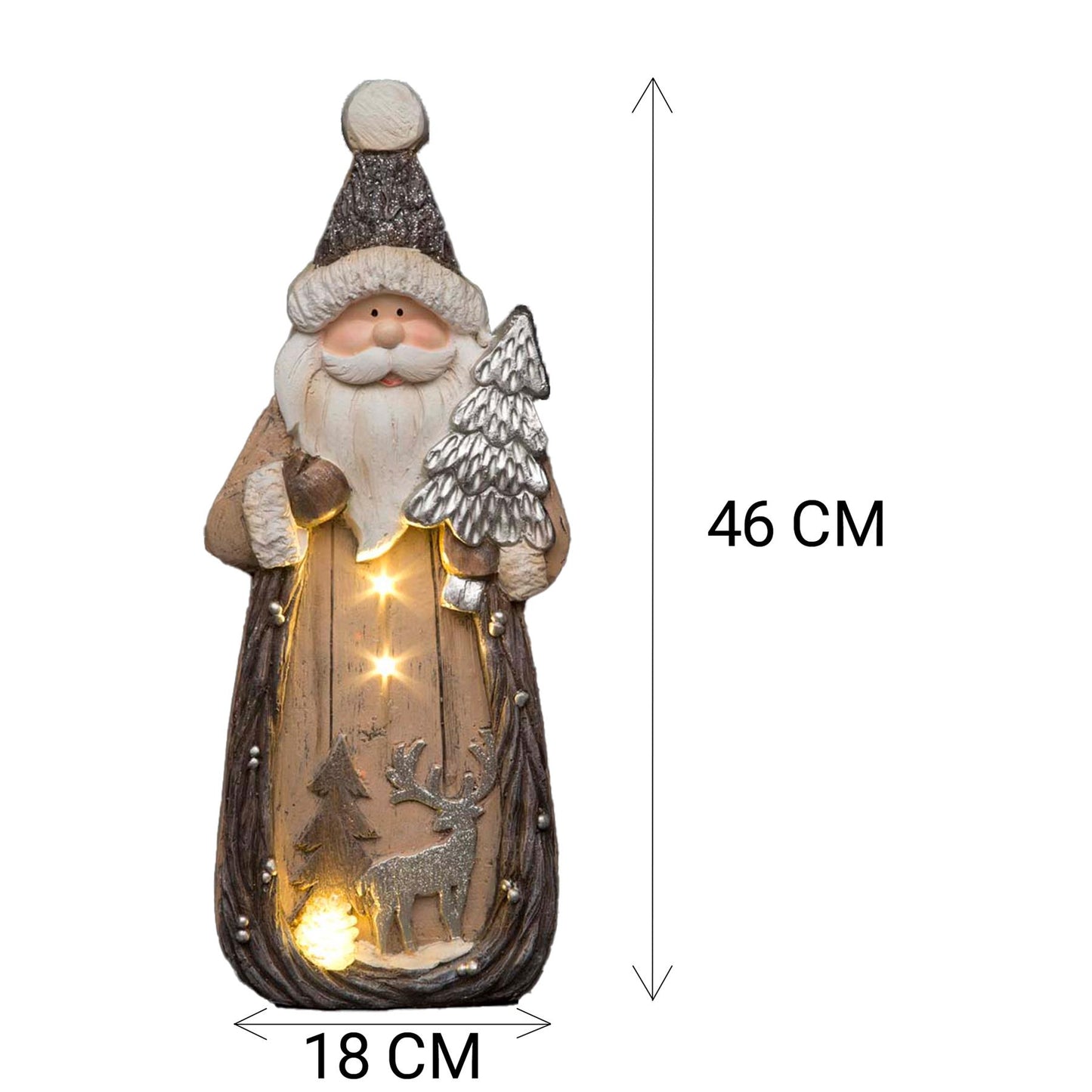 46cm Santa Figurine with LED Forest Scene